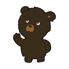 Fototapeta premium cartoon waving black bear