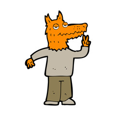 cartoon happy fox man