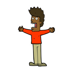 cartoon terrified man