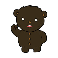 cartoon unhappy black teddy bear