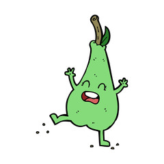 Obraz premium cartoon happy dancing pear