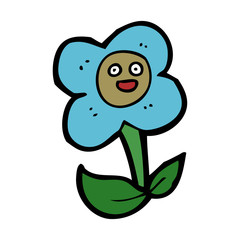 cartoon flower with face