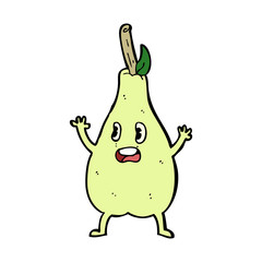 cartoon frightened pear