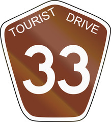 An Australian Tourist Drive shield with number 33