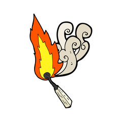 cartoon burning match
