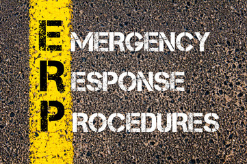 Business Acronym ERP as Emergency Response Procedures