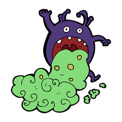 cartoon gross monster being sick