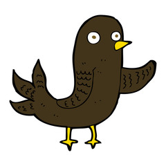 cartoon waving bird