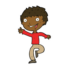cartoon excited boy