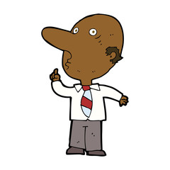 cartoon bald man asking question