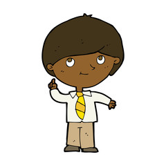 cartoon boy with idea