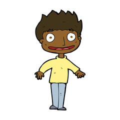 cartoon excited boy