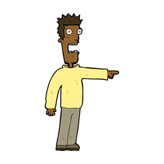 cartoon terrified man