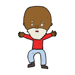 cartoon panicking old man