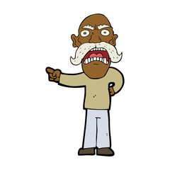 cartoon angry old man
