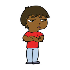 cartoon annoyed boy