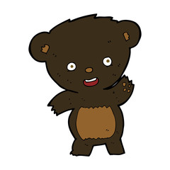 cartoon waving black bear