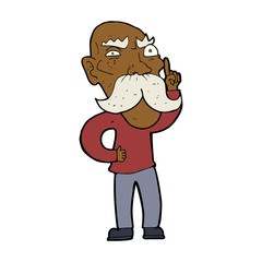 cartoon annoyed old man