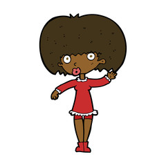 cartoon waving girl