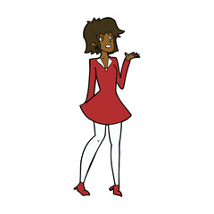 cartoon pretty woman in dress