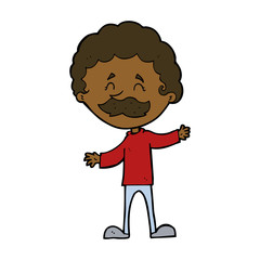 cartoon happy man with mustache