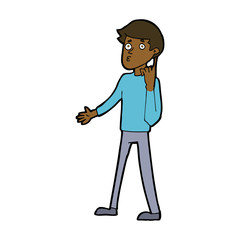 cartoon man asking question