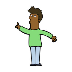 cartoon man advising caution