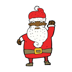 cartoon angry santa claus