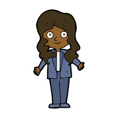 Obraz premium cartoon friendly business woman