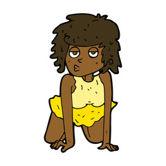 cartoon woman doing pin-up pose