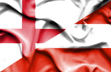 Waving flag of Austria and England