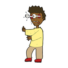 cartoon terrified boy