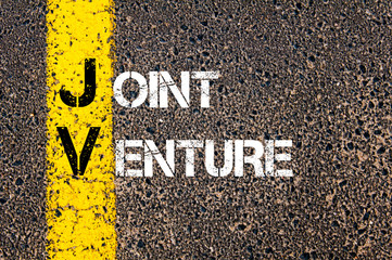 Business Acronym JV as Joint Venture - obrazy, fototapety, plakaty