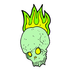 cartoon spooky skull