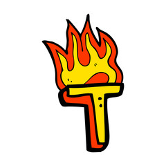 cartoon flaming letter