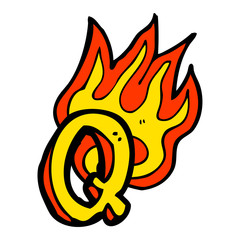 cartoon flaming letter © lineartestpilot