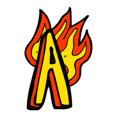 cartoon flaming letter © lineartestpilot