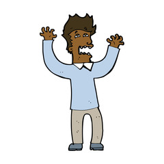 cartoon terrified man