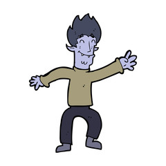cartoon happy vampire man