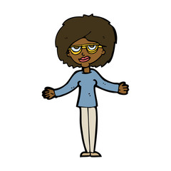 cartoon woman wearing spectacles