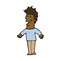 cartoon happy man