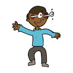 cartoon amazed boy
