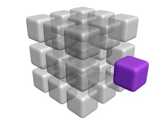 Abstraktes 3D Block / Würfel Modell