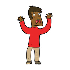 cartoon frightened man