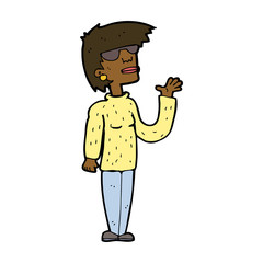 cartoon woman wearing spectacles