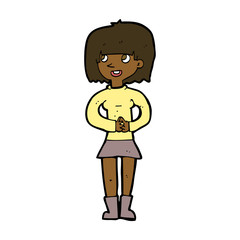 cartoon friendly woman