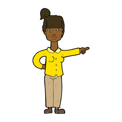 cartoon woman pointing