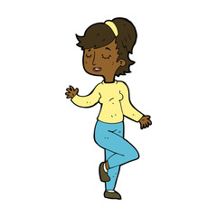 cartoon dancing woman