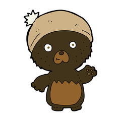 cartoon cute teddy bear in hat