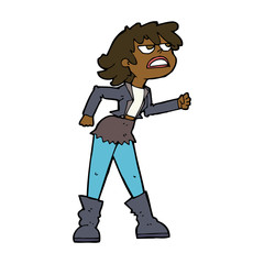 cartoon angry biker girl